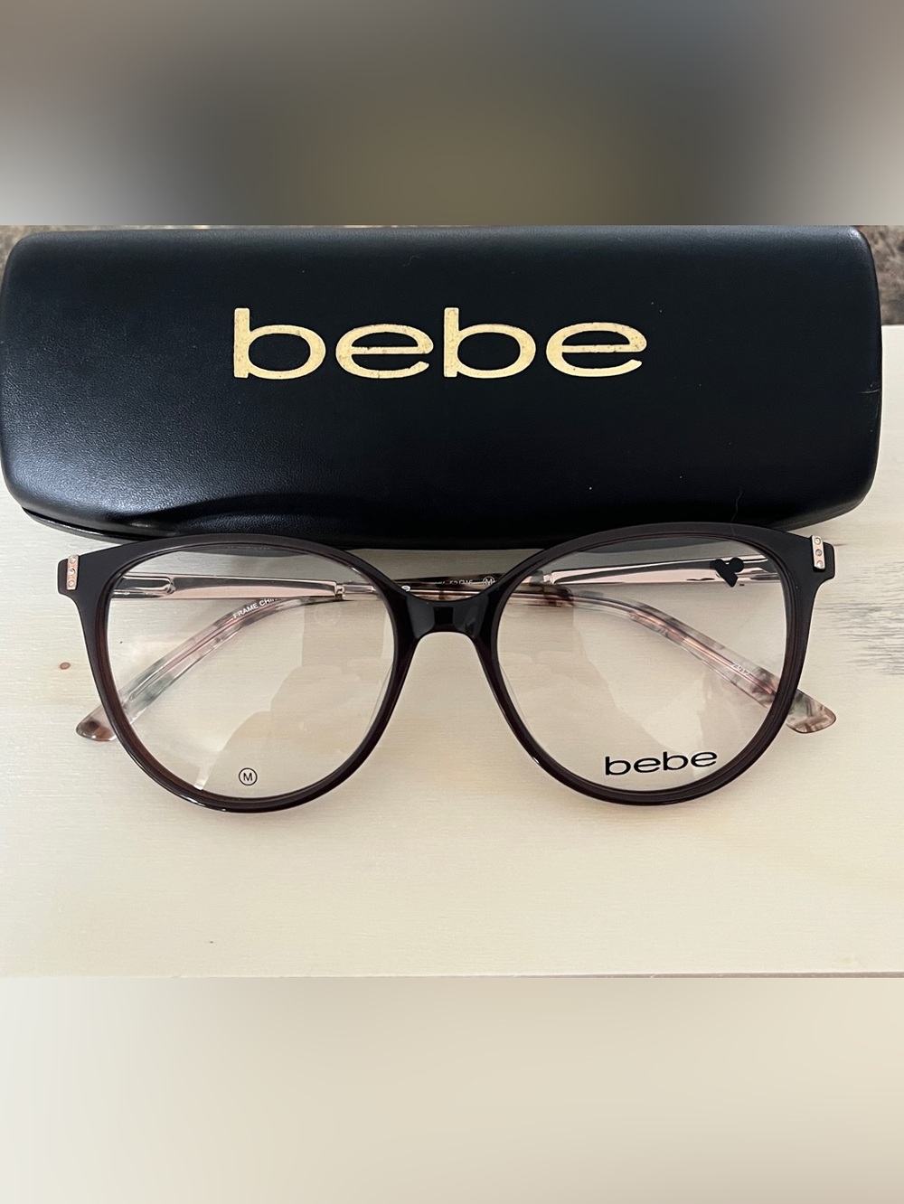 bebe Chocolate Brown Round Full-Rim Eyeglasses
